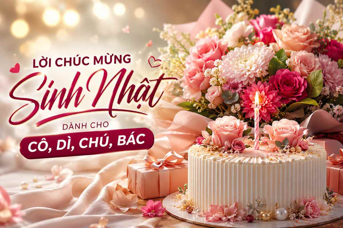 25 lời chúc mừng sinh nhật dành cho cô, dì, chú, bác